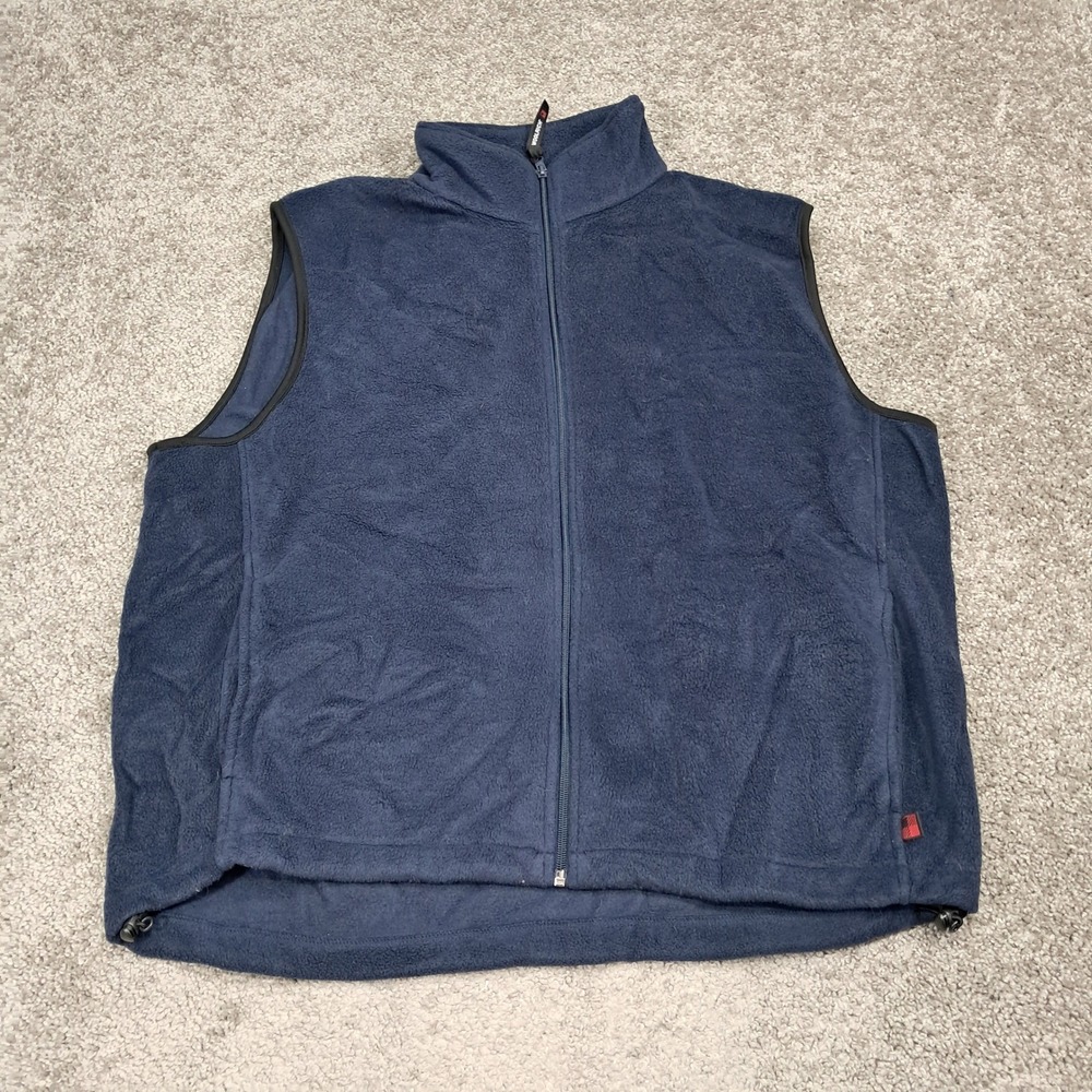 Woolrich‎ Mens XL Deep Navy Blue Fleece Full Zip Mock Neck Vest 18018 Gorpcore